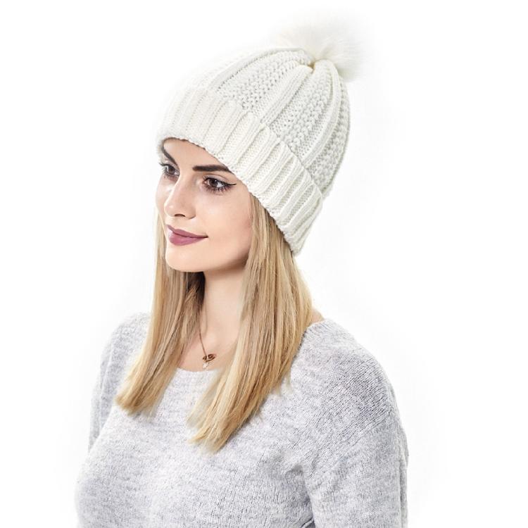 Fashion Solid Color Knitted Hat Pompom Thick Casual Simple Fall Winter All-match