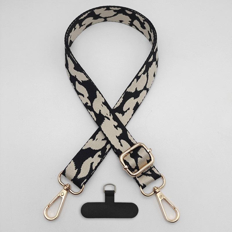Retro Leopard Print Mobile Phone Bag Lanyard Adjustable Length Crossbody Neck Rope Anti-drop Universal Luggage Shoulder Strap