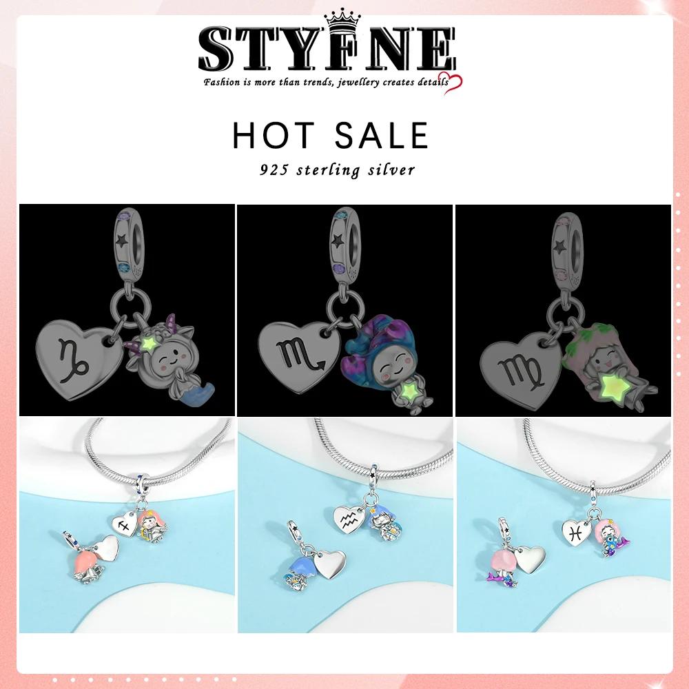 Copper Metal 12 Months Birthstone Heart-shaped Bead Components Charm Bead Components Compatible With Authentic Original Bracelet High Quality Fine