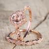 18k Rose Gold Plated Square Stackable Engagement Ring with Micro Paved Zircon Jewelry for Women