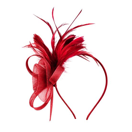 Women Flower Feather Headband Retro Mesh Flower Headband with Feathers