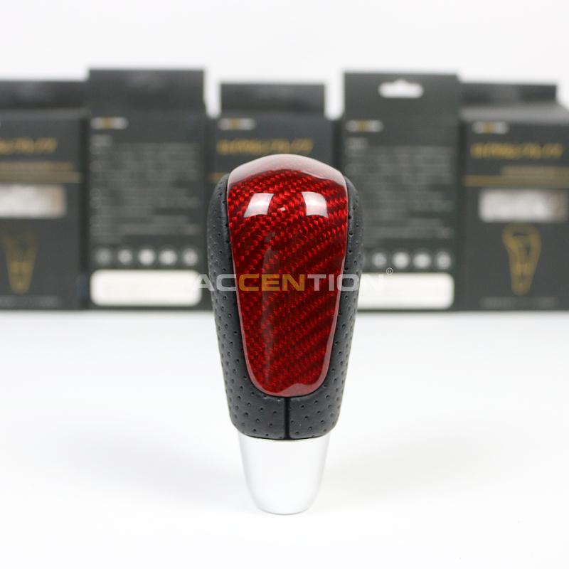 

Червона карбонова чорна шкіряна ручка перемикання передач для Subaru Outback Legacy 2006-2009 Forester 2007-2012 Impreza 2007- 2010