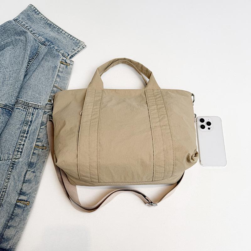Solid Color Handbag Women's Large Capacity Lightweight Tote Bag Commuter Shoulder Crossbody Bag