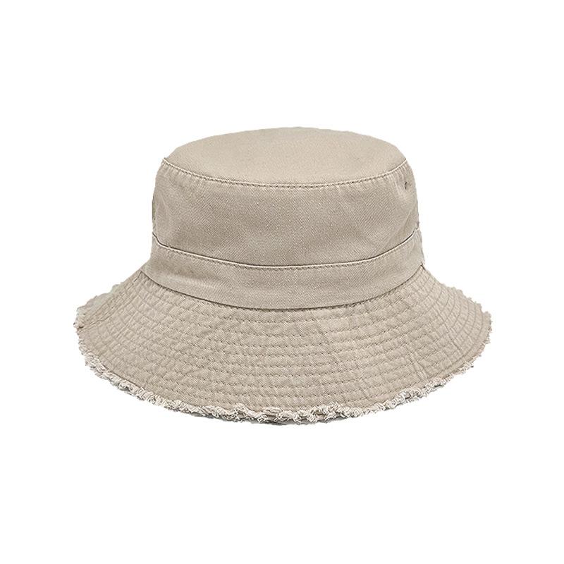 Factory direct sales ins rough edge metal letters big eaves fisherman hat children summer shade outdoor mountaineering hat