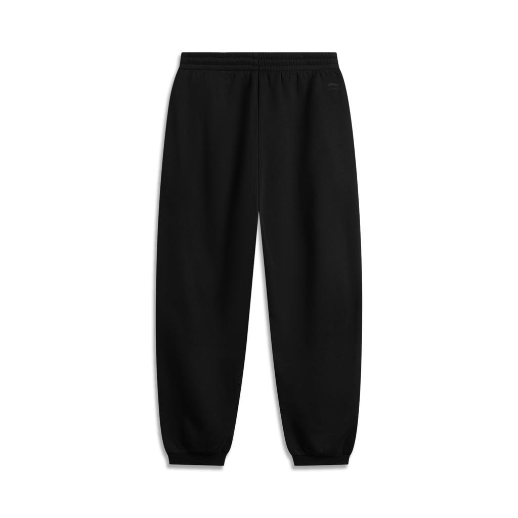 Li Ning Sports Lifestyle Series Casual Fleece Warm Loose Sports Long Pants Men bottoms Black AKLU943-1