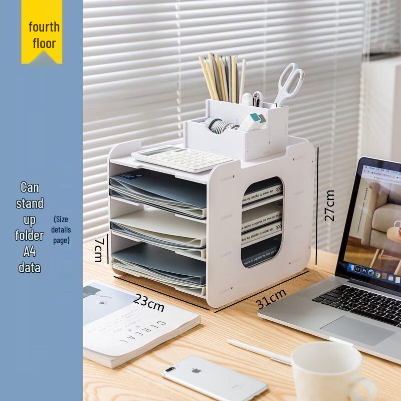 Handun 4-Layer Plastic File Organizer