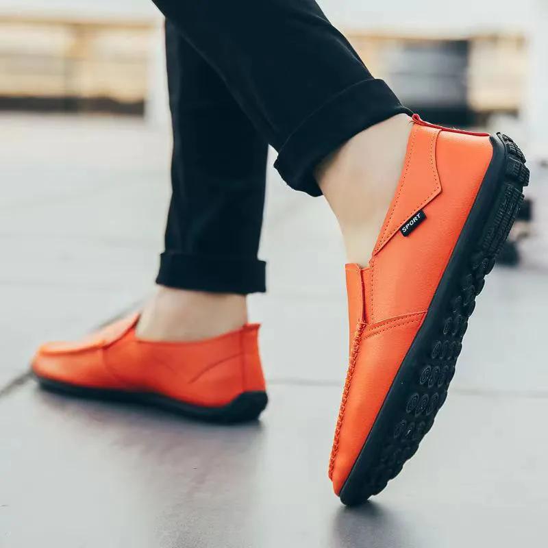 Men's Casual Shoes Peas Shoes Men's Small Leather Shoes Breathable Men's Small White Shoes