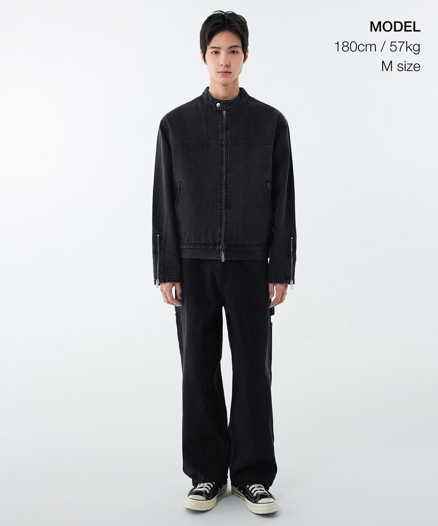 Musinsa Standard Denim Racer Jacket [Washed Black]