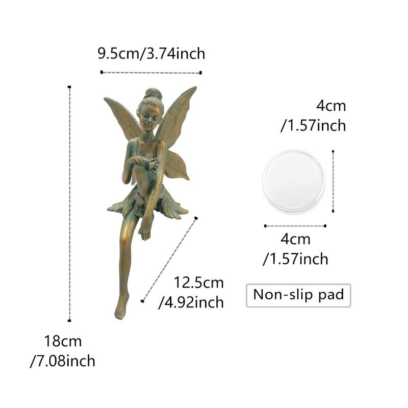 Butterfly Flower Fairy Statue, Resin Garden Fairy Ornament, Outdoor Courtyard Terrace Landscape Decoration