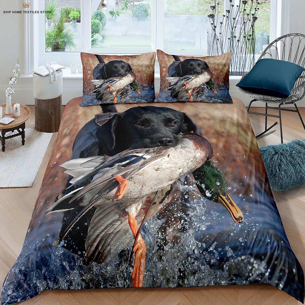 Cute and Fun Dog 3d Printed Duvet Cover Duvet Cover Pillowcase 3-piece Set 100% Polyester Machine Wash