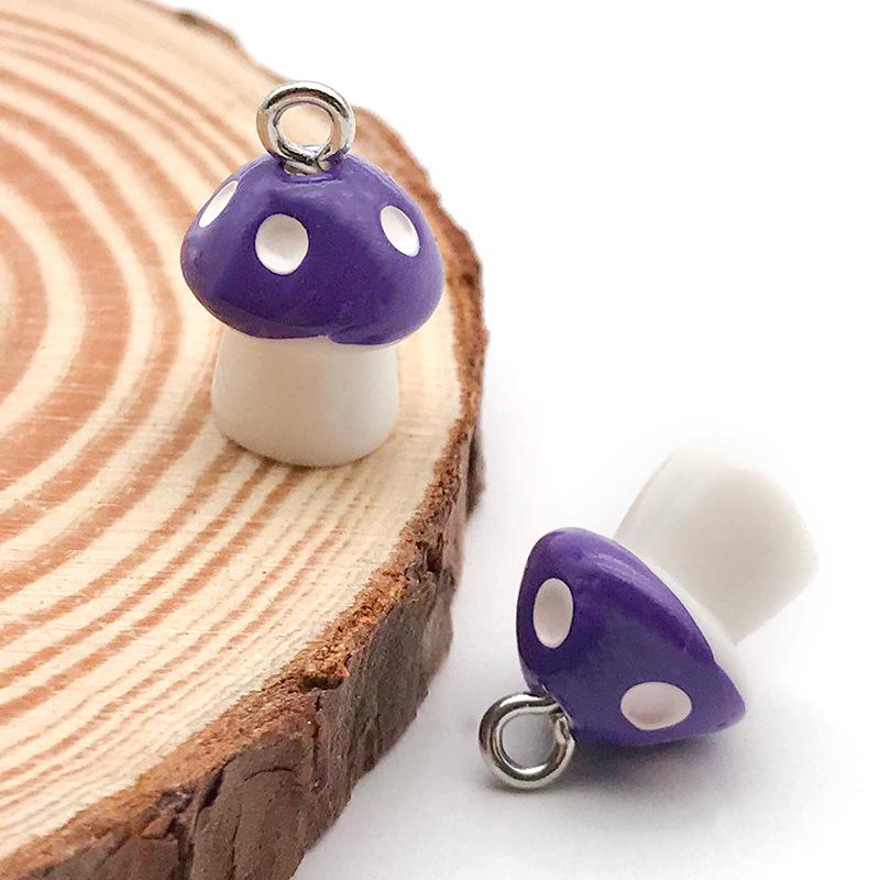 3D Resin Mushroom Pendant Charm for DIY Keychain & Bracelet Jewelry