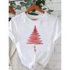 Printed Fashion New Year Women's T-shirt Top Merry Christmas Clothing Coffee Love Cute Holiday Pattern Round Neck Short Sleeve