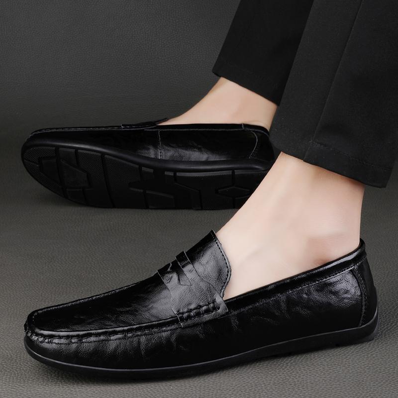 Fashion Spring New Classic White Loafers Soft Sole Comfort Moccasin Designer Formal Business Leather Shoes Genuine Leather Wedding Shoes