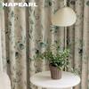 1PC NAPEARL 70-80% Shading Painted Green Plant Printed Blackout Curtains American Pastoral Style Curtain For Bedroom Living Room Home Decor