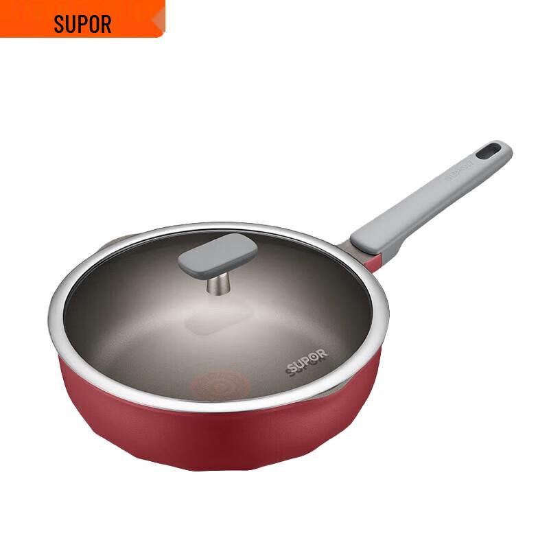 Supor Fiery Red Dot 28cm Non-stick Titanium Wok