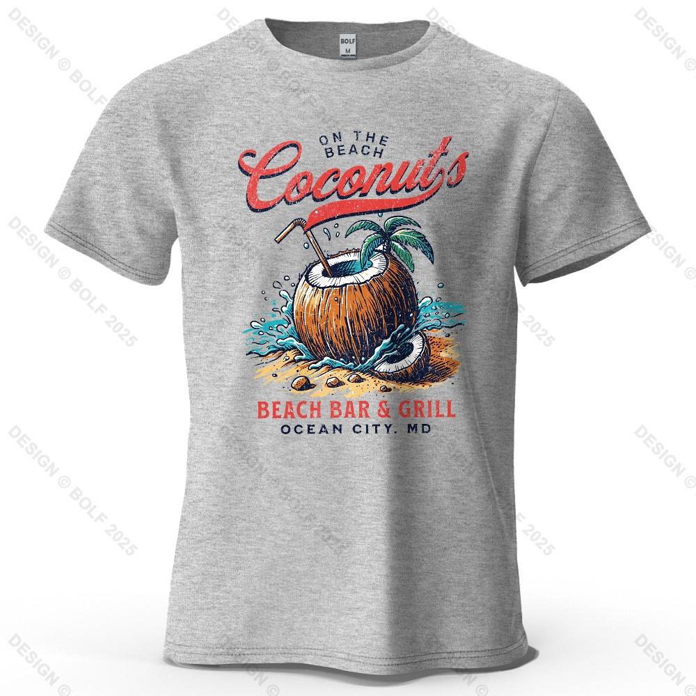 Men's Beach Outings Graphic Short Sleeve T-Shirt Vintage Printed Tops Tee for Women Summer Casual Sportswear