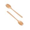2pcs 23cm Wooden Spoon With Long Handle Serving Utensil Japanese Style Oval Soup Spoon for Eating Mixing Stirring Cooking Baking