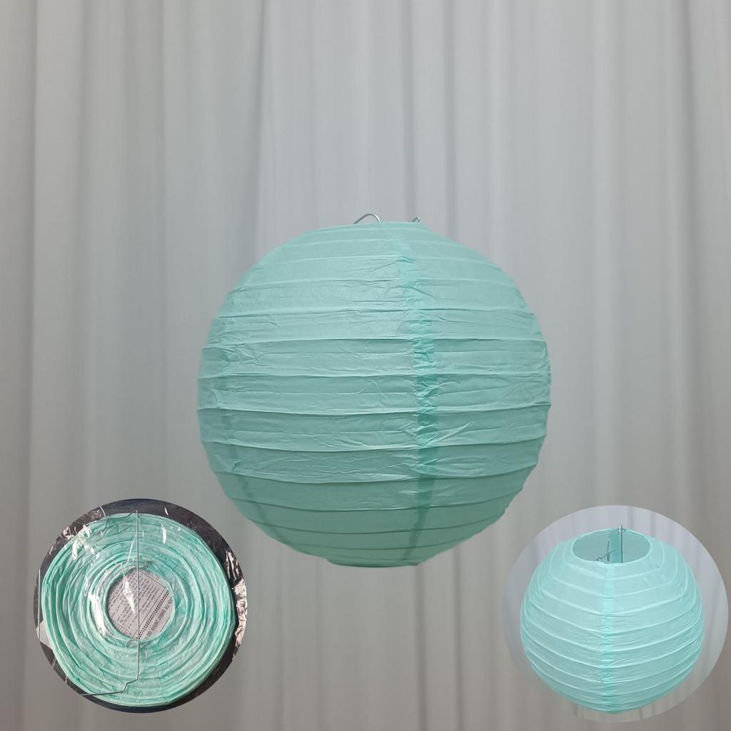 10-Inch Round White Paper Lantern, Red Mid-Autumn Festival & Wedding Decoration