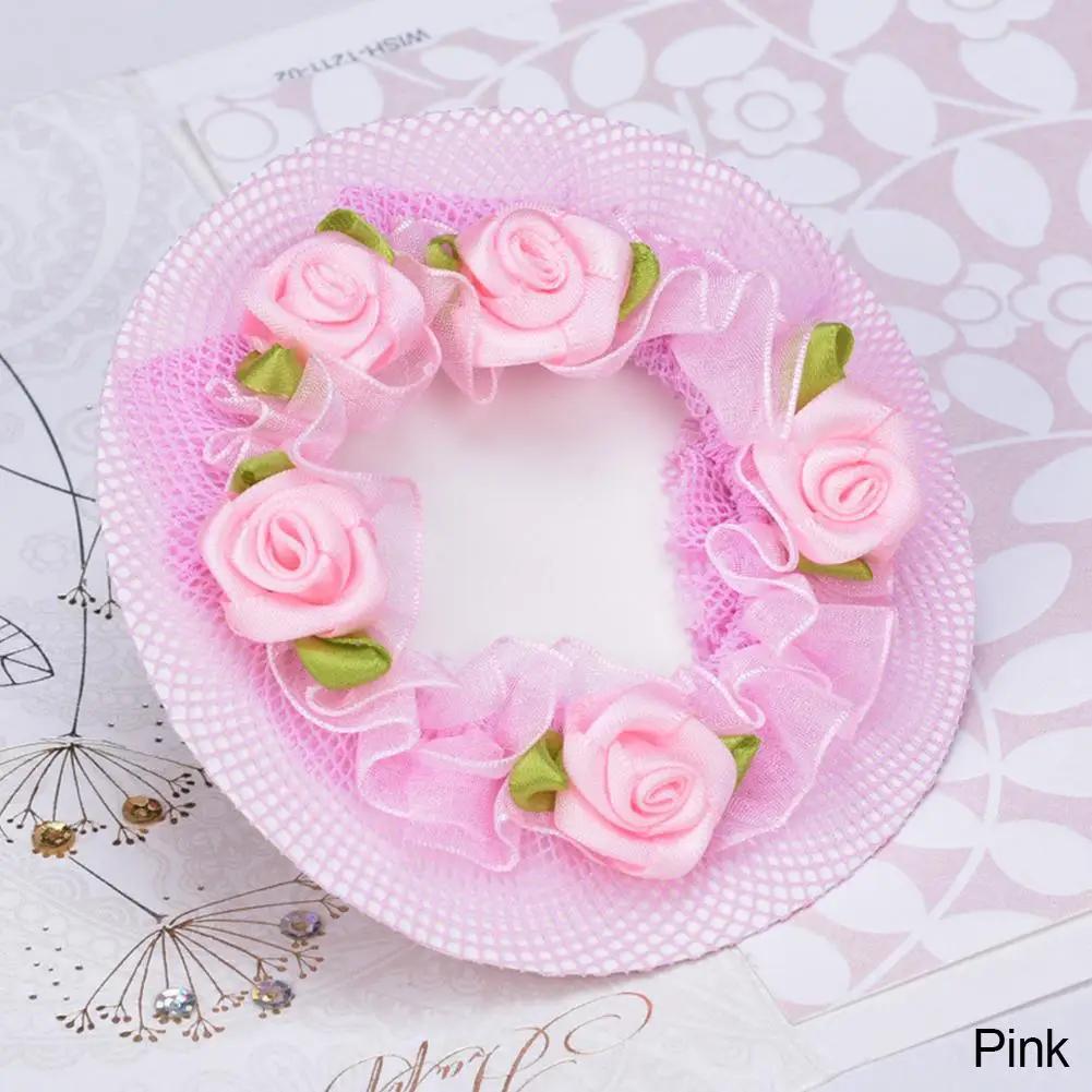 Women Girl Bun Cover Snood Hair Net Hair Nets Latin Ballet Dance Crochet Snoods Accessories With Flower