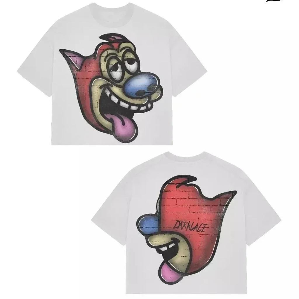 Streetwear Y2K Baumwoll-T-Shirt Harajuku Grafikdruck Oversized Punk Kurzarm-T-Shirt Rock Goth Retro Top Hip Hop Tee Mode