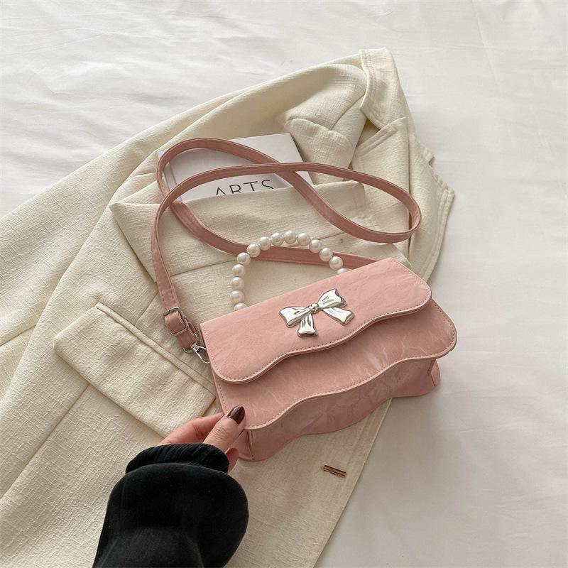 This Year's Popular Bow Small Bag Women's Trend New Foreign Style Spring and Summer Texture Small Square Bag Chain Messenger Bag