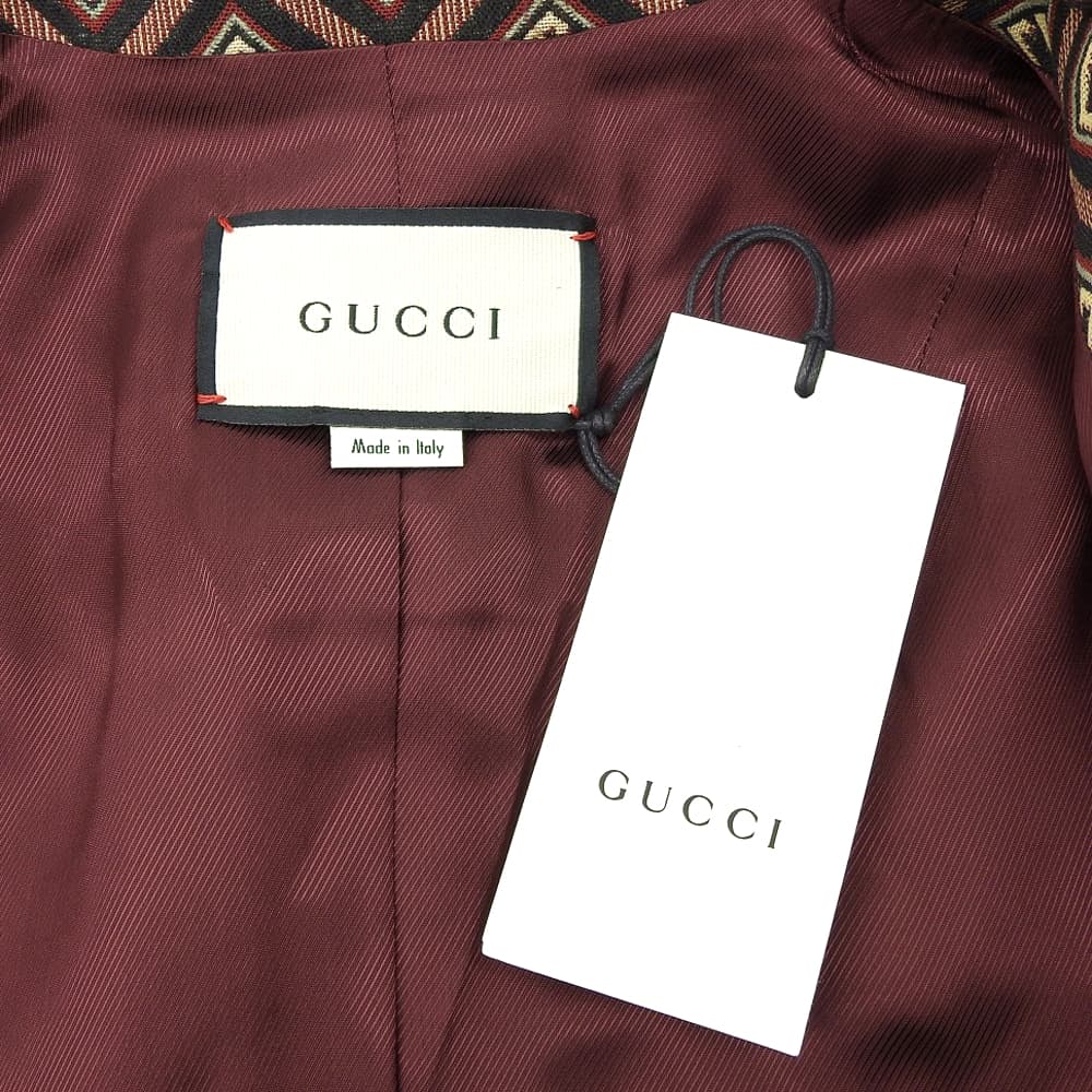 GUCCI Excellent condition G Jacquard tailored jacket, women's, brown and black, size 38, 623766, 2020 Jacket 38 Brown / BlackUsed