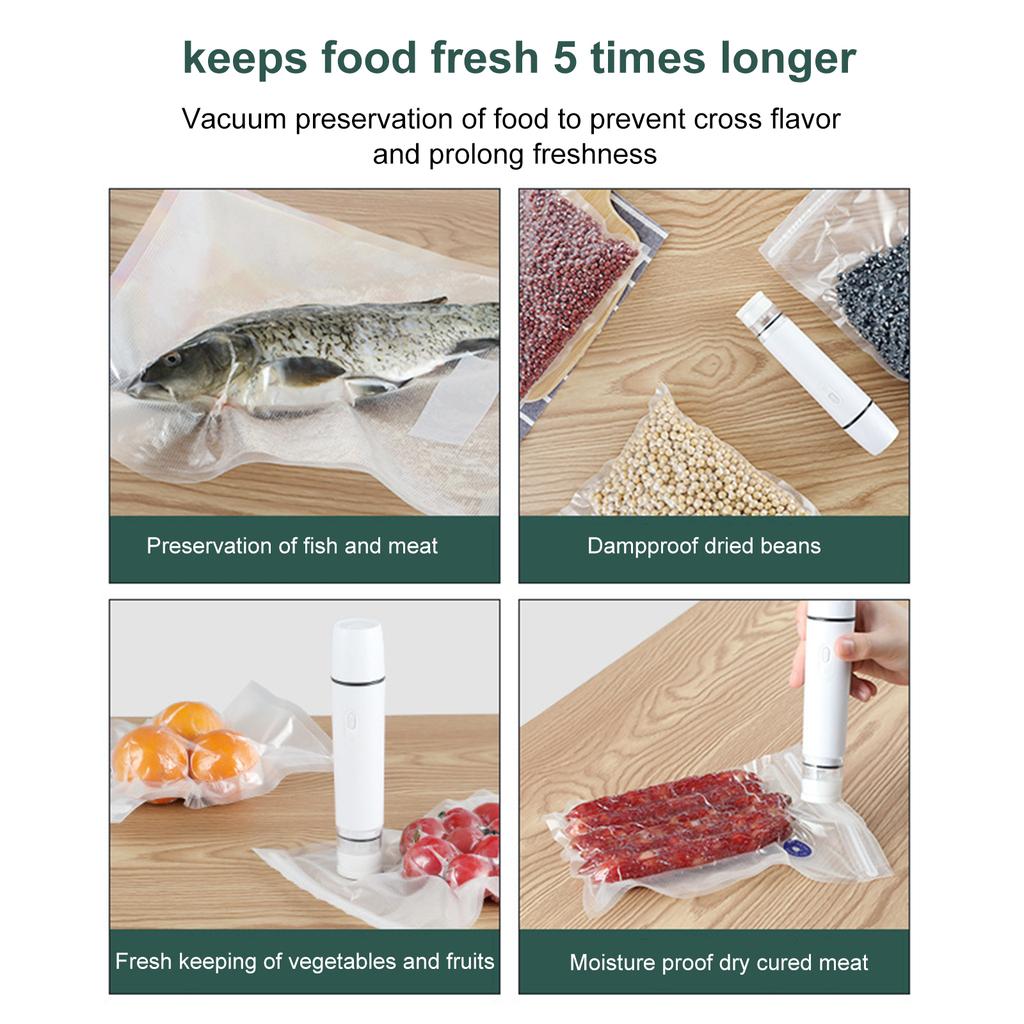 Electric Automatic Vacuum Sealer Handheld Food Bag Sealed Wand Wet And Dry Use Seafood Seal Packing Tool Travel Kichen Gadgets