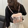 Pu Material Ladies Casual Backpack With Lace Edging For Daily Use