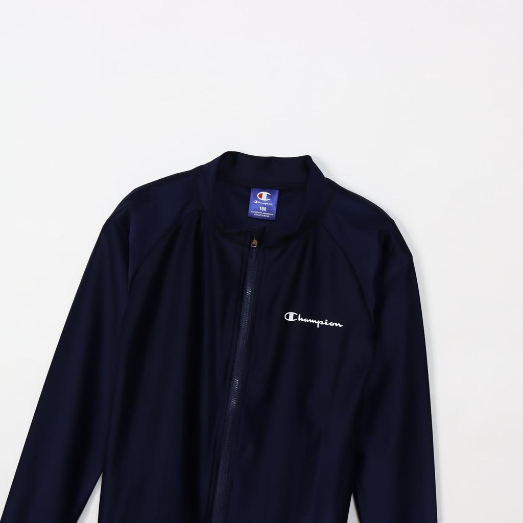 Champion Kids' Long Sleeve Rash Guard with Round Neck, UV Protection, and One-Point Logo, Basic Sports CK-ZS402-370-150