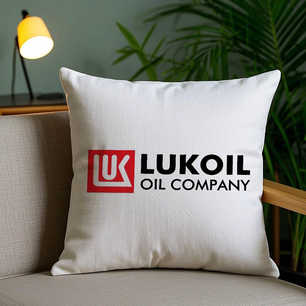Pillow Case Fashion L-Lukoil Sofa Short Plush Double-Sided Hd Printing Room Home Office Gift Cushion Cover