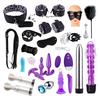 Plysjdress Vibrator Håndjern Vibrasjonsklemmer SM Game Kit Lekesett 26 STK