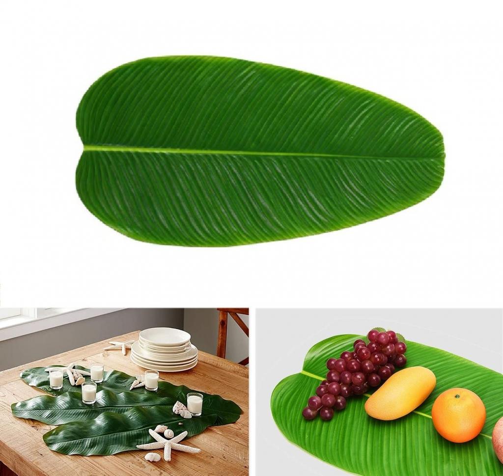 Simulation Banana Leaf Table Decoration Table Flag Banana Leaf