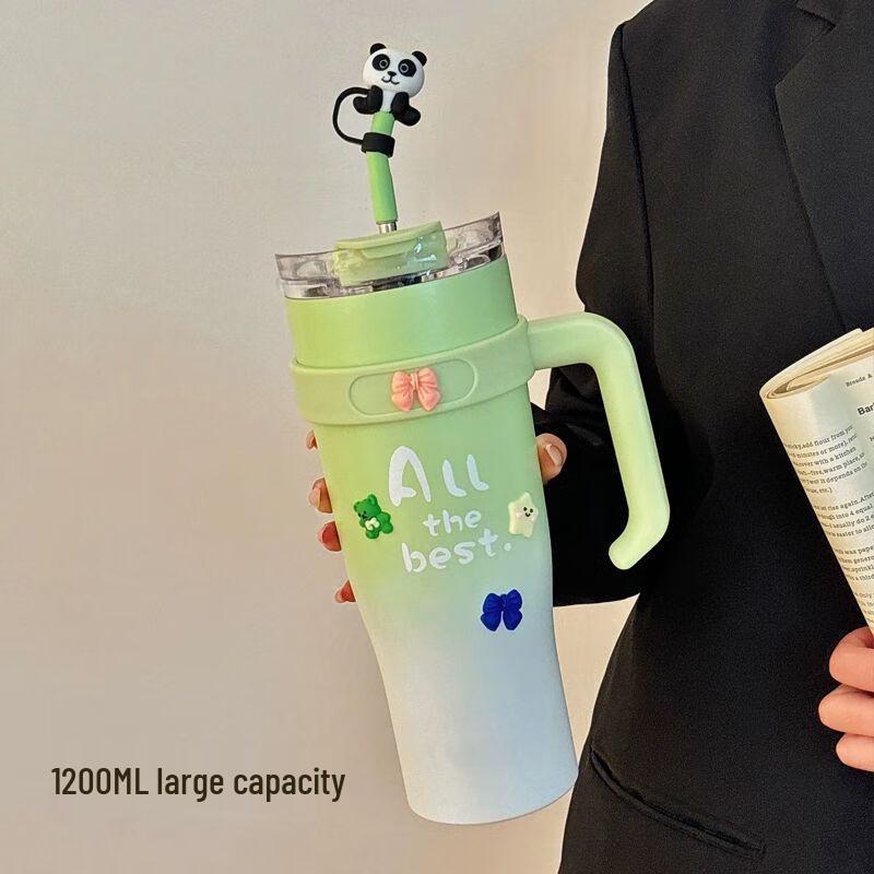 Anmu isolierter Trinkbecher mit Strohhalm, großes Fassungsvermögen