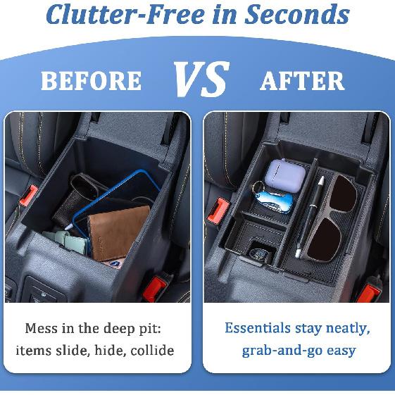 TOPTALL 2025 Upgraded Tray Compatible With Ford Bronco 2025 4-Door Automatic Transmission, Full Size Bronco Center Console Organizer Armrest Box