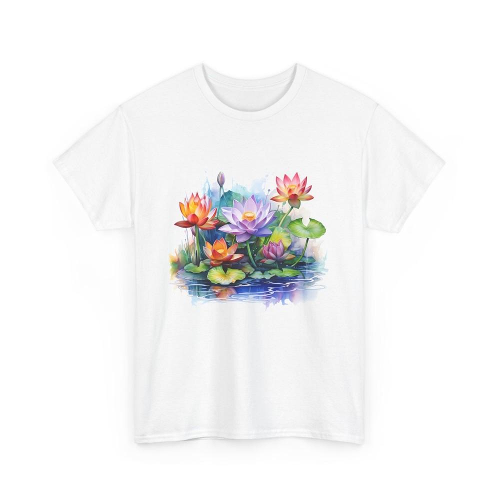 Retro Yoga Zen Lotus Flower T-Shirt - Hand-Drawn Flower Tee for Artistic Souls