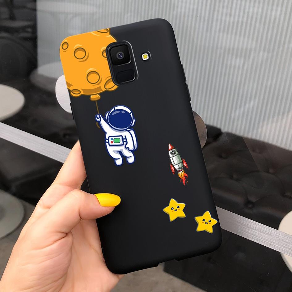 For Samsung Galaxy A6 2018 Case SM-A600F Cute Sunflower Astronaut Phone Cover For Samsung A6 Plus 2018 A6Plus A6+ SM-A605F Coque