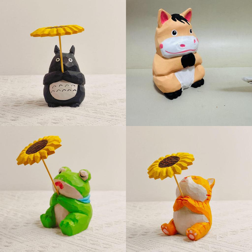 Wooden Orange Cat Carving Gift Handcrafted Decor For Birthdays And Holidays