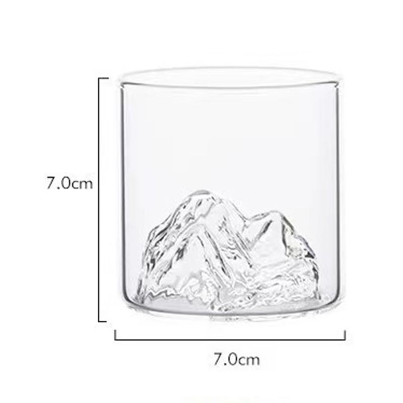 2pcs Set 170ml Transparent Fuji Mountain Whisky Glass Cup Whisky Beer Vodka Tea Spirits Glasses Creative Scenic Mug Drinkware