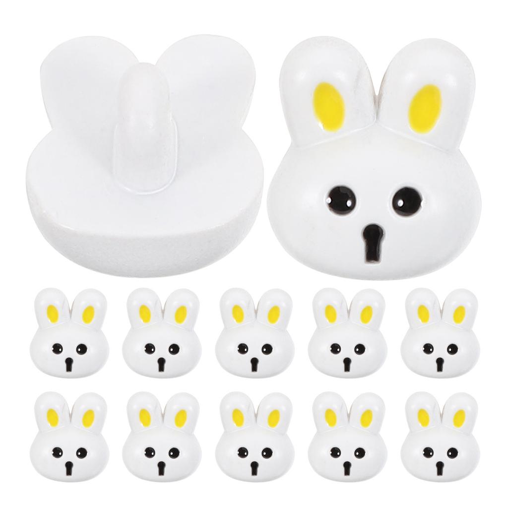 12Pcs Bunny Shaped Resin Buttons Small Sewing Buttons DIY Craft Decorative Clothes Replacement Coat Button Easter Themed