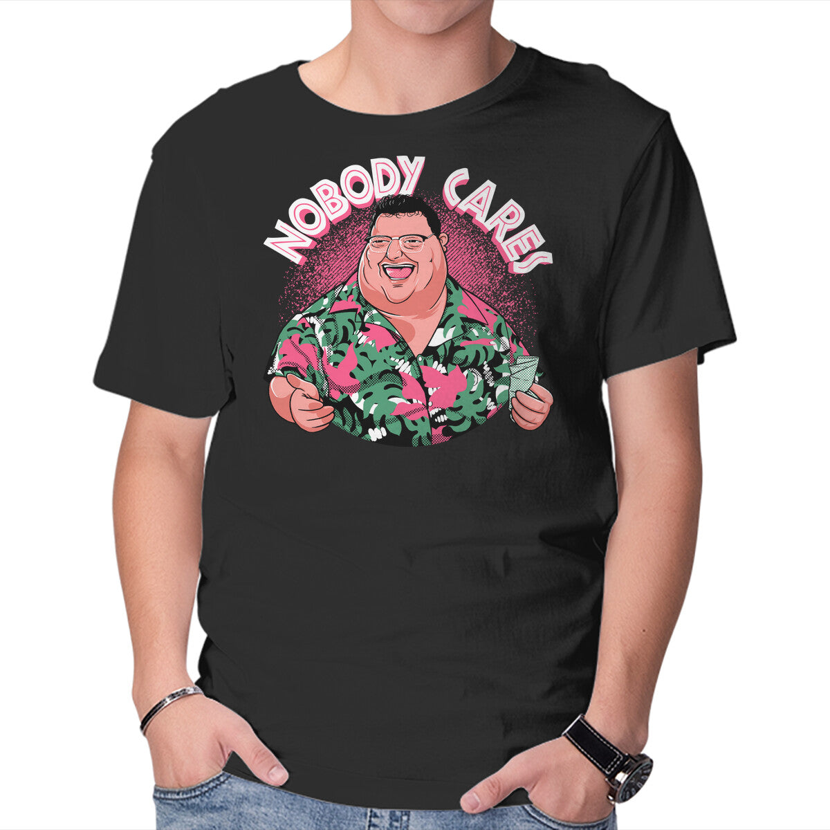 Unisex Crew Neck T-Shirt Nobody Cares Graphic Short Sleeve Casual Tee XXXXL