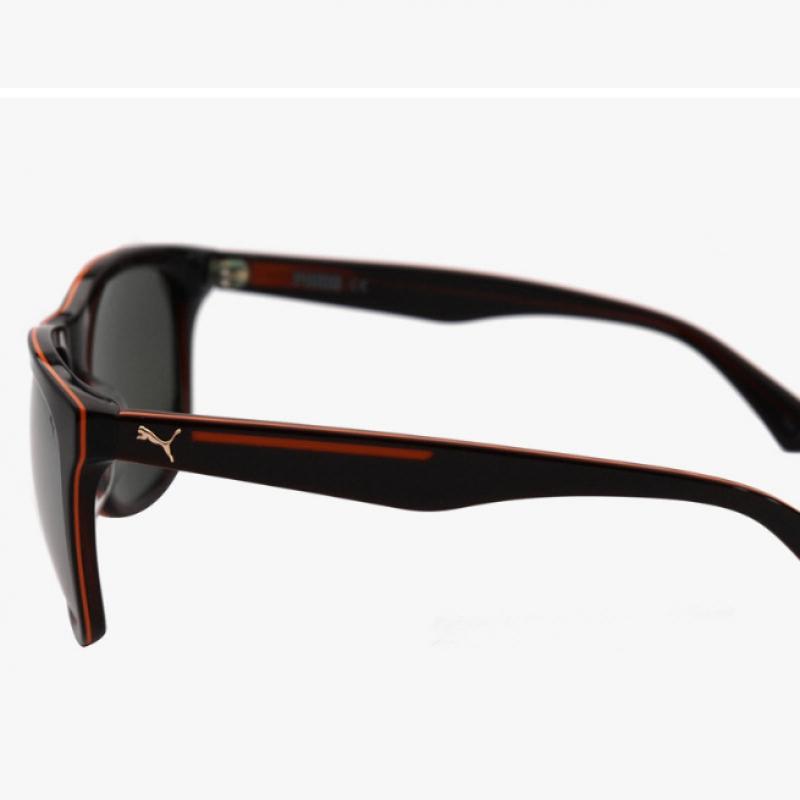 Puma Pu0087sk 003 Ripper Square Horn Rimmed Over Asian Fit Mirror Sunglasses