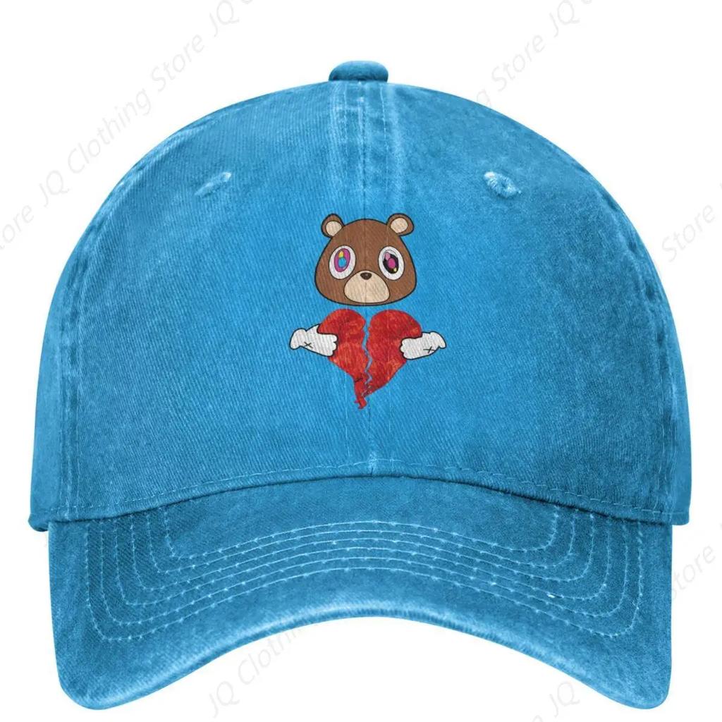 Kanye West Washed Baseball Cap Graduation Bear Fashion Hip Hop Hats Spring Men Adult Outdoor Gym Baseball Caps