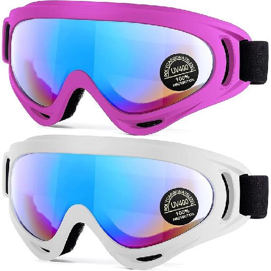 Kids Motorcycle Goggles - 2-Pack Dirt Bike Off-Road Racing Goggles For Boys & Girls