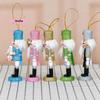 S-1/5Pcs Holiday Small Hanging Decoration 13CM Colorful Glitter Nutcracker Soldier Puppets Christmas Wooden Ornaments
