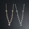 Rhinestone Bridal Headband Chain Water Drop Pattern Wedding Crystal Forehead Headband Head Chain