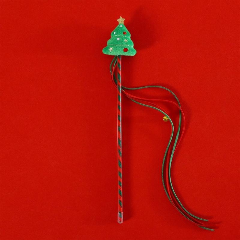 Lovely Cat Plush Toy Cat Wand Toy Fishing with Plush Reindeer for Indoor Cats Kitten Playing Teaser