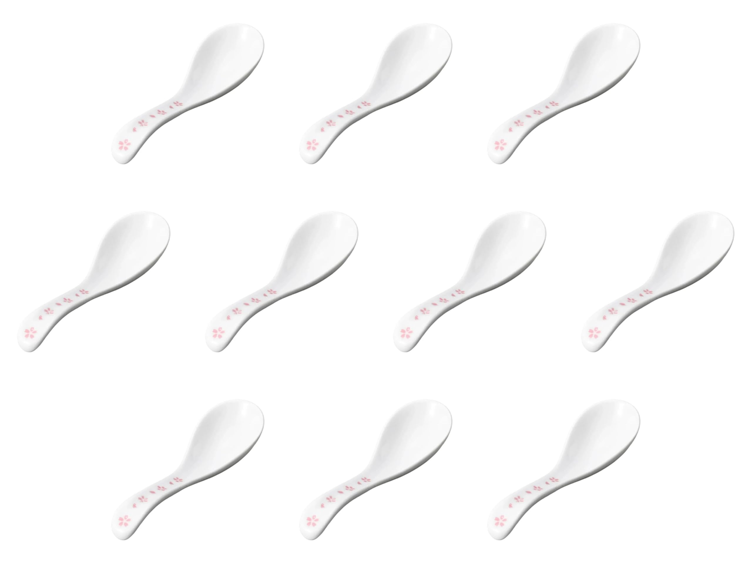 

Set of 10 Komachi Pink Long Straight Spoons Large x Chinese Spoons Reinforced Porcelain Setomonohonpo [15 4.4cm] розовый