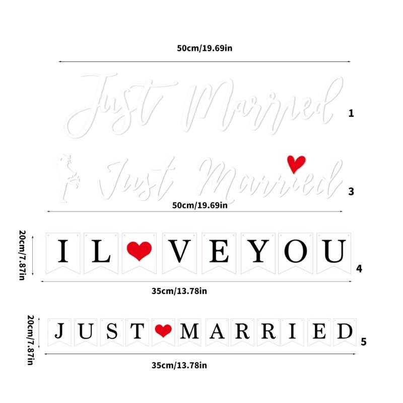 Removable Wedding Car Decals Just Married Vinyls Stickers For Bridal Shower Party Home Decorations Window Murals Gift