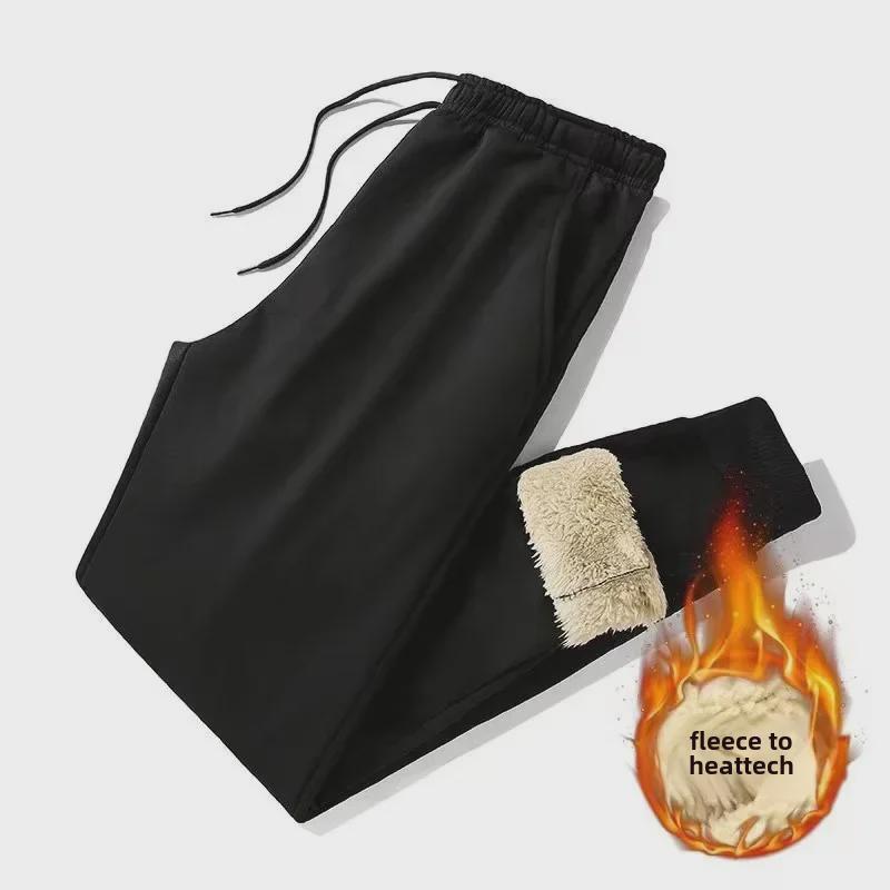 Men’s 2023 New Thickened Fleece Sports Pants: Loose Cuff, Casual Winter Trousers, Large Sizes Available