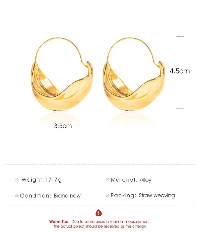 Creative Irregular Pleated Geometric Drop Earring For Women Jewelry Trending Vintage Smooth Gold Silver Color Stud Earrings Gift